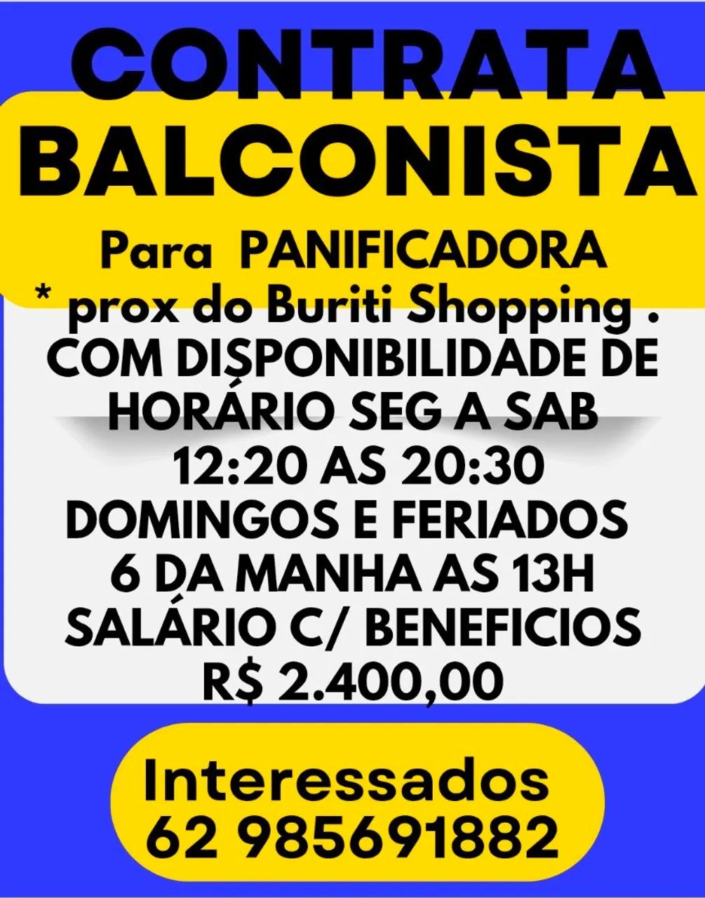 BALCONISTAS PARA PANIFICADORA 
