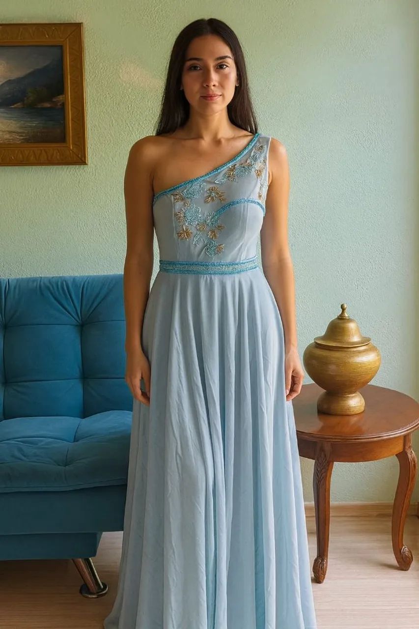 Vestido novo para festa longo Pano Chick - Foto 4