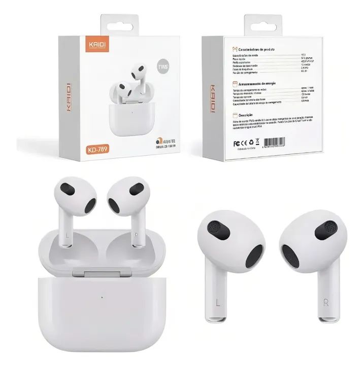 Fones de Ouvido Bluetooth TWS KAI-DI KD-789 - Cabo celular brinde  - Foto 4