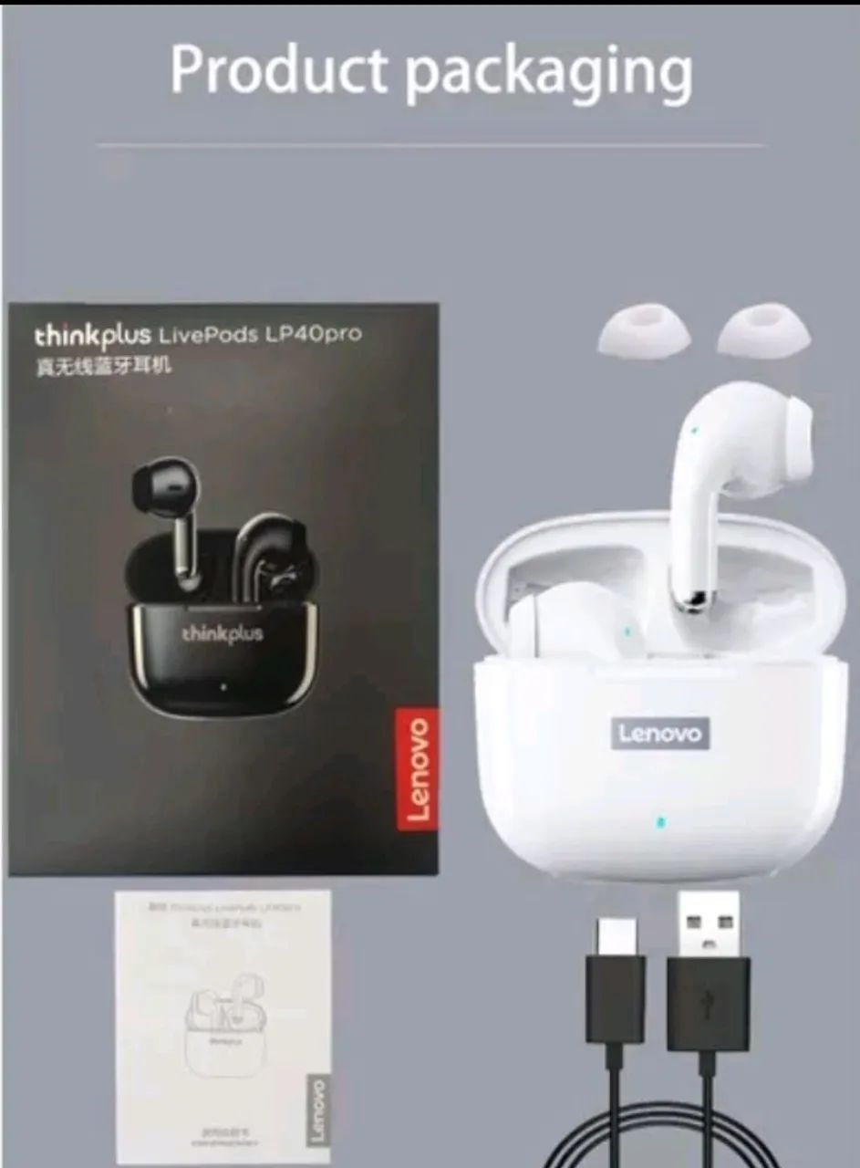 Fone De Ouvido Lenovo LP40 - Foto 3