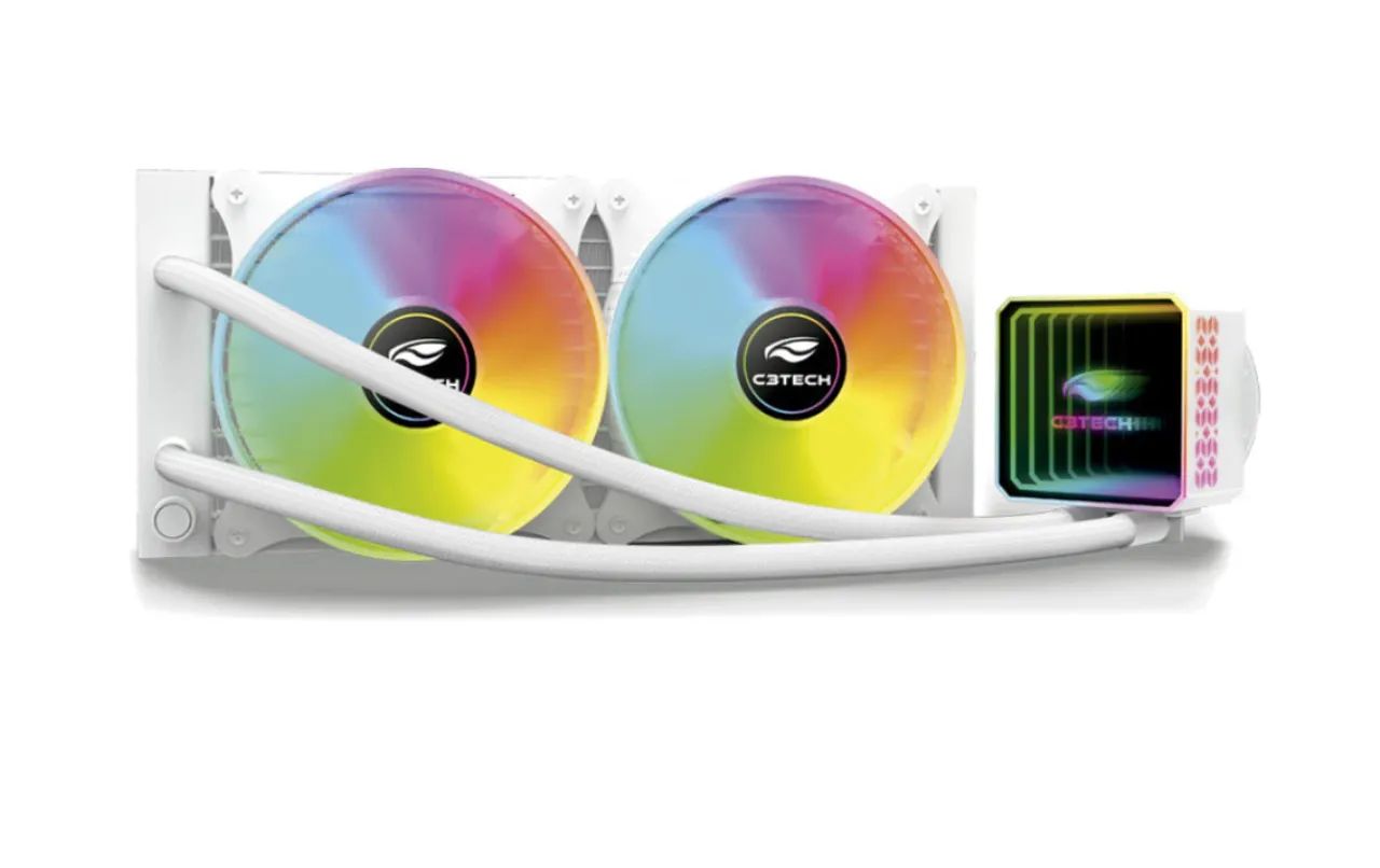 Water Cooler C3Tech White 240mm Led ARGB Intel/AMD LGA1700/2066/2011 | AM5 TDP: 250W  - Foto 3