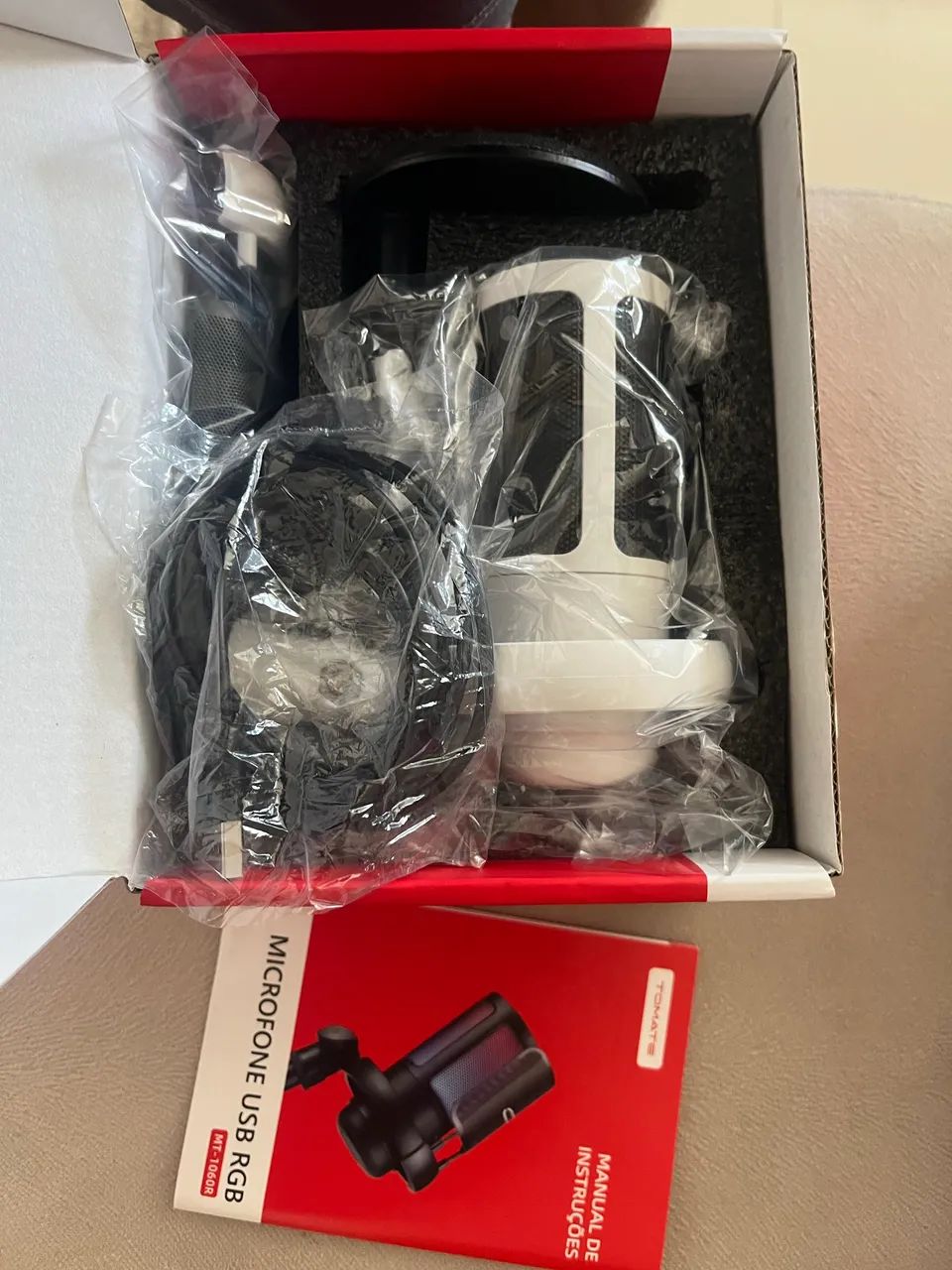 Microfone Gamer RGB Branco - TOMATE  - Foto 4