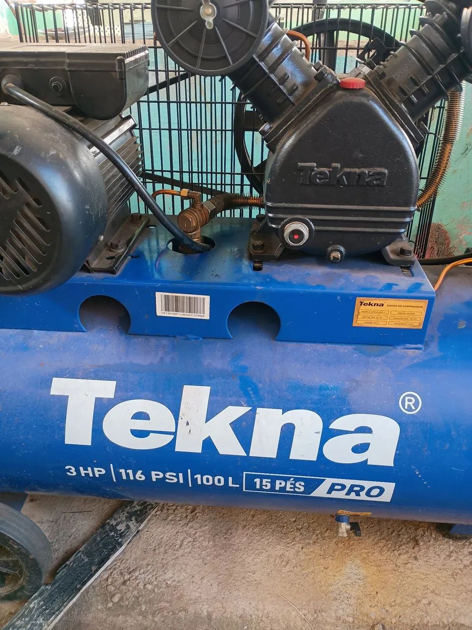 Compressor de ar Tekna 3HP 100L 15 pés  - Foto 2