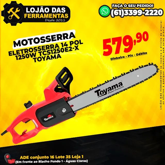 Motosserra Eletrosserra 14 Pol 1250w TCS1250E2-X Toyama