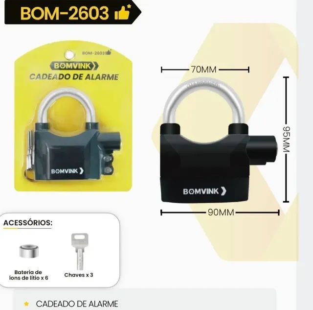 Cadeado de Alarme Sonoro Antifurto Bomvink