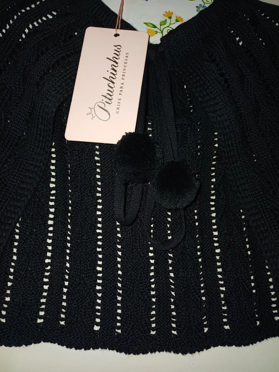 Capa infantil tricô Pituchinhu's nova , preto , tam. Único. - Foto 3