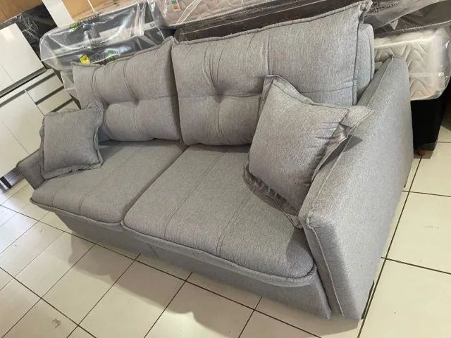 SOFA CAMA 2.20 MT MOLAS ENSACADAS EM LINHO D33 LUXO - Foto 3