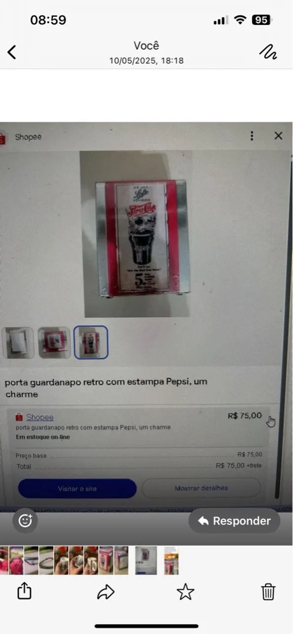 Porta guardanapo retrô com estampa Pepsi  - Foto 3