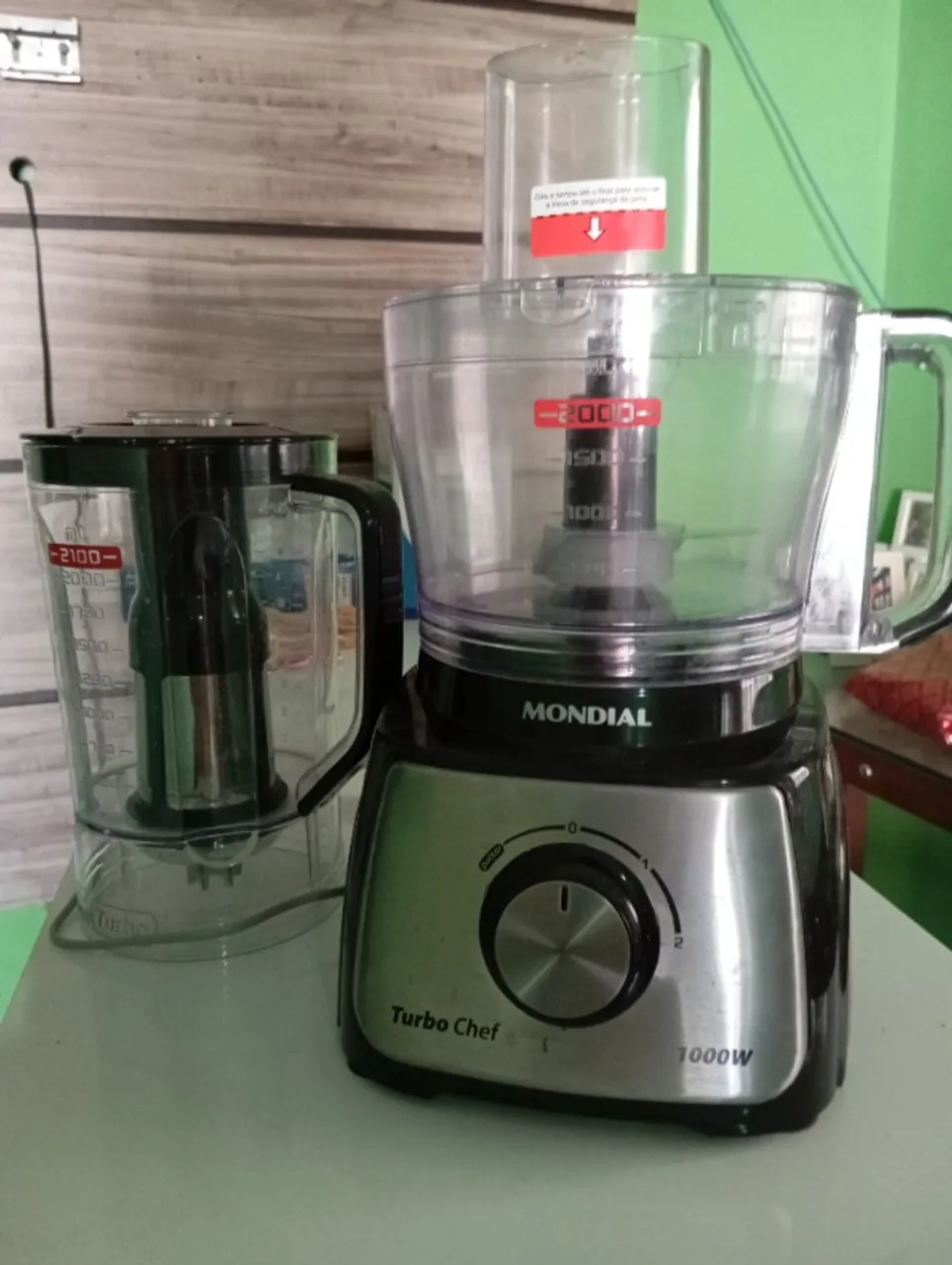 Multiprocessador de Alimentos Mondial Preto - Turbo Chef 7 Funções 1000W