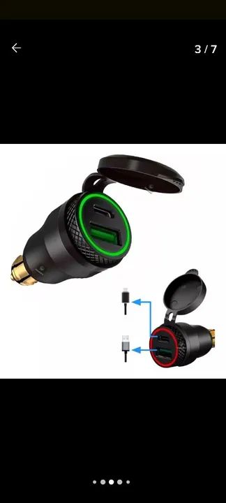 Carregador de moto rápido com duas portas USB - Foto 2