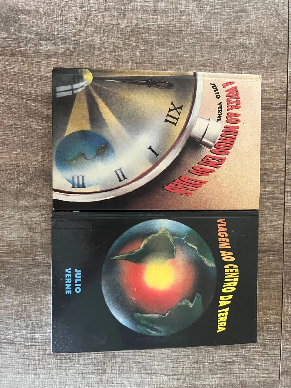 Jules Verne Books - Journey to the Center of the Earth and Around the World in Eighty Days