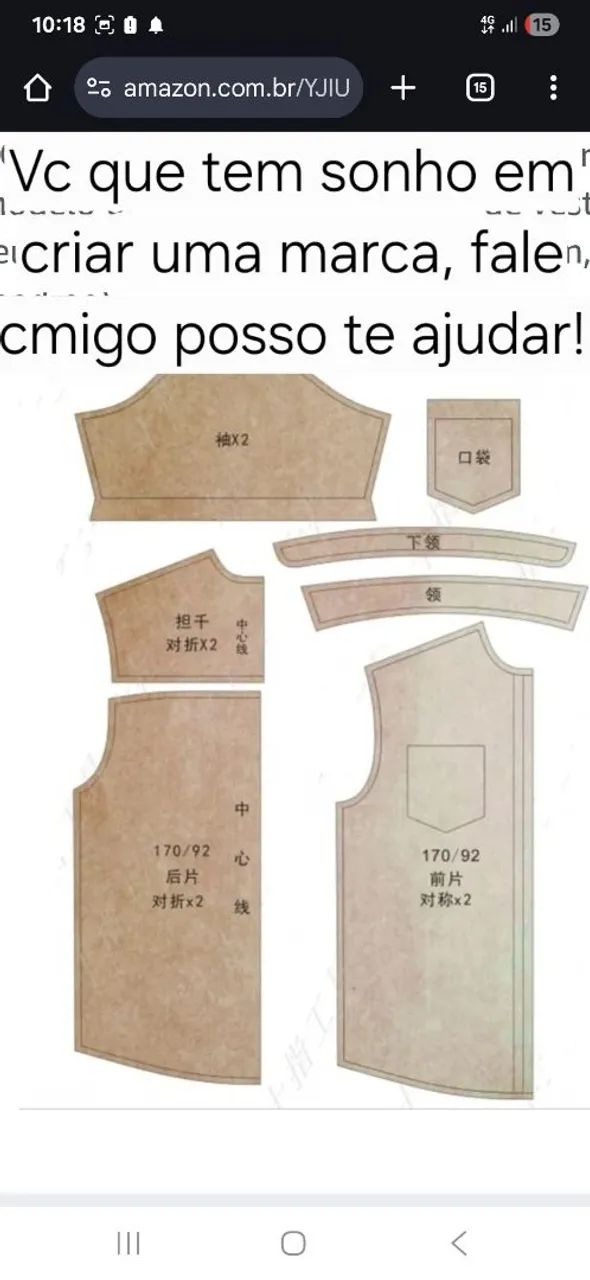 Graduação/ampliação de moldes, risco/mapa de corte.  - Foto 4