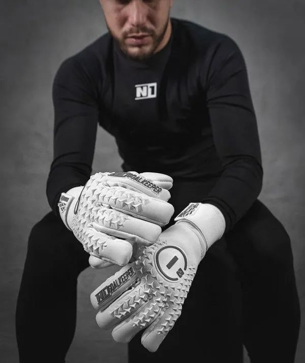Luvas de Goleiro N1 Scorpius 2.0 - Branca - Tamanho 10 - Foto 5