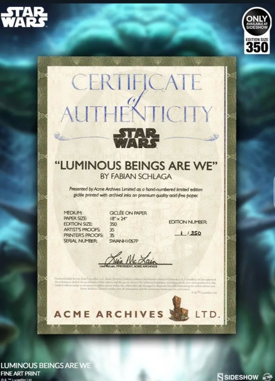 Fine Art Print Yoda Sideshow Star Wars - Foto 4