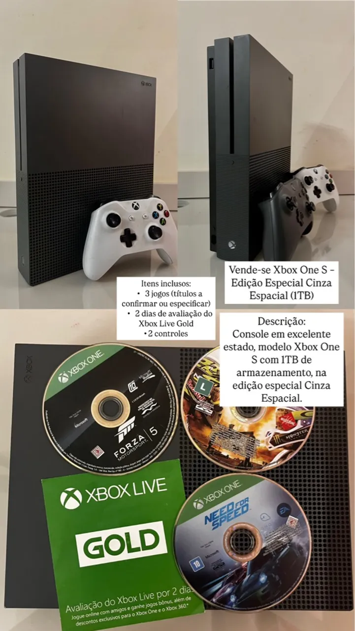 Xbox One S Edição Especial Cinza Espacial (1TB)
