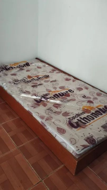 Cama mais colchão novo  - Foto 3