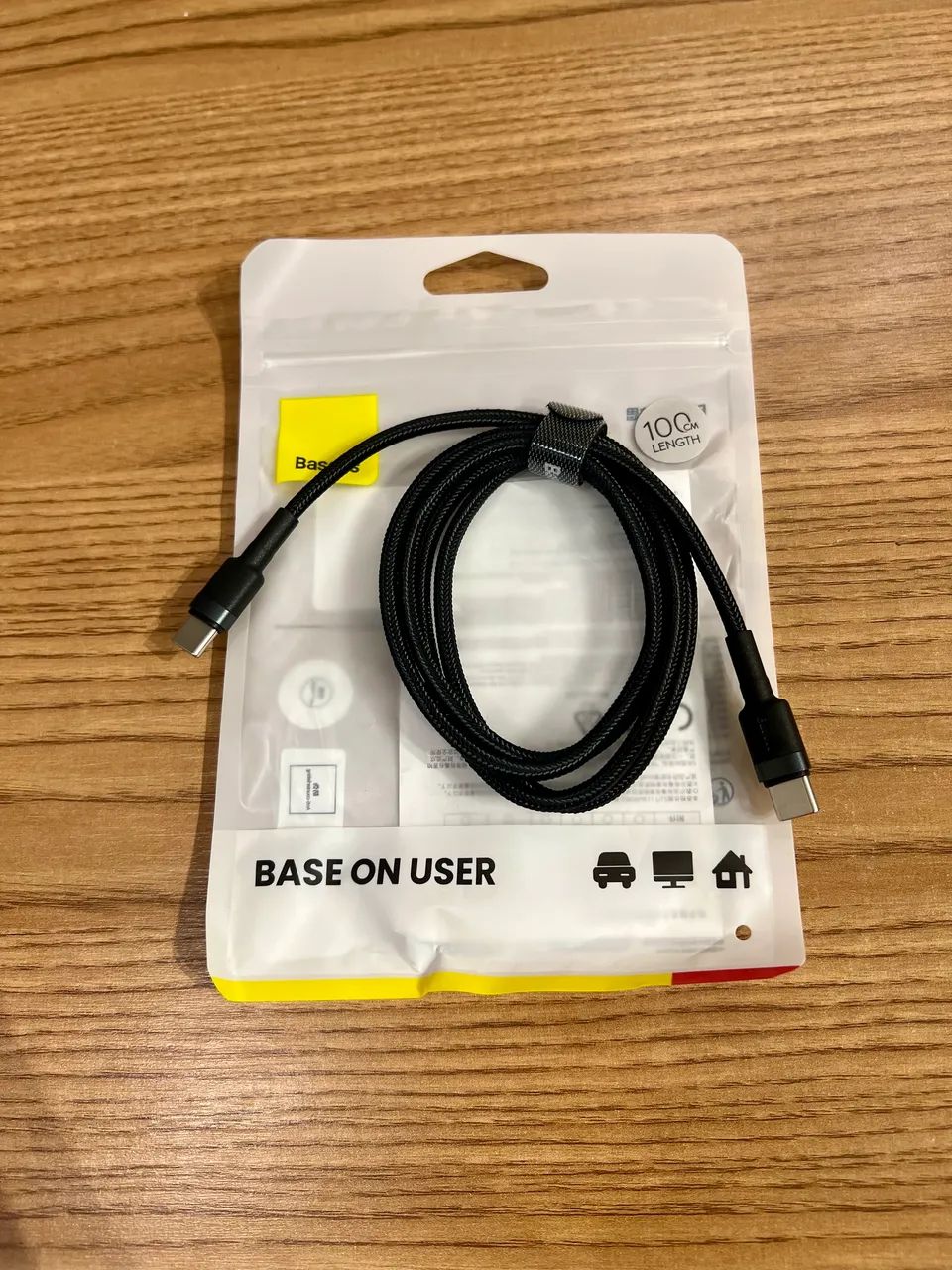 Cabo Baseus USB-C 100W PD para iPhone 15 e MacBook