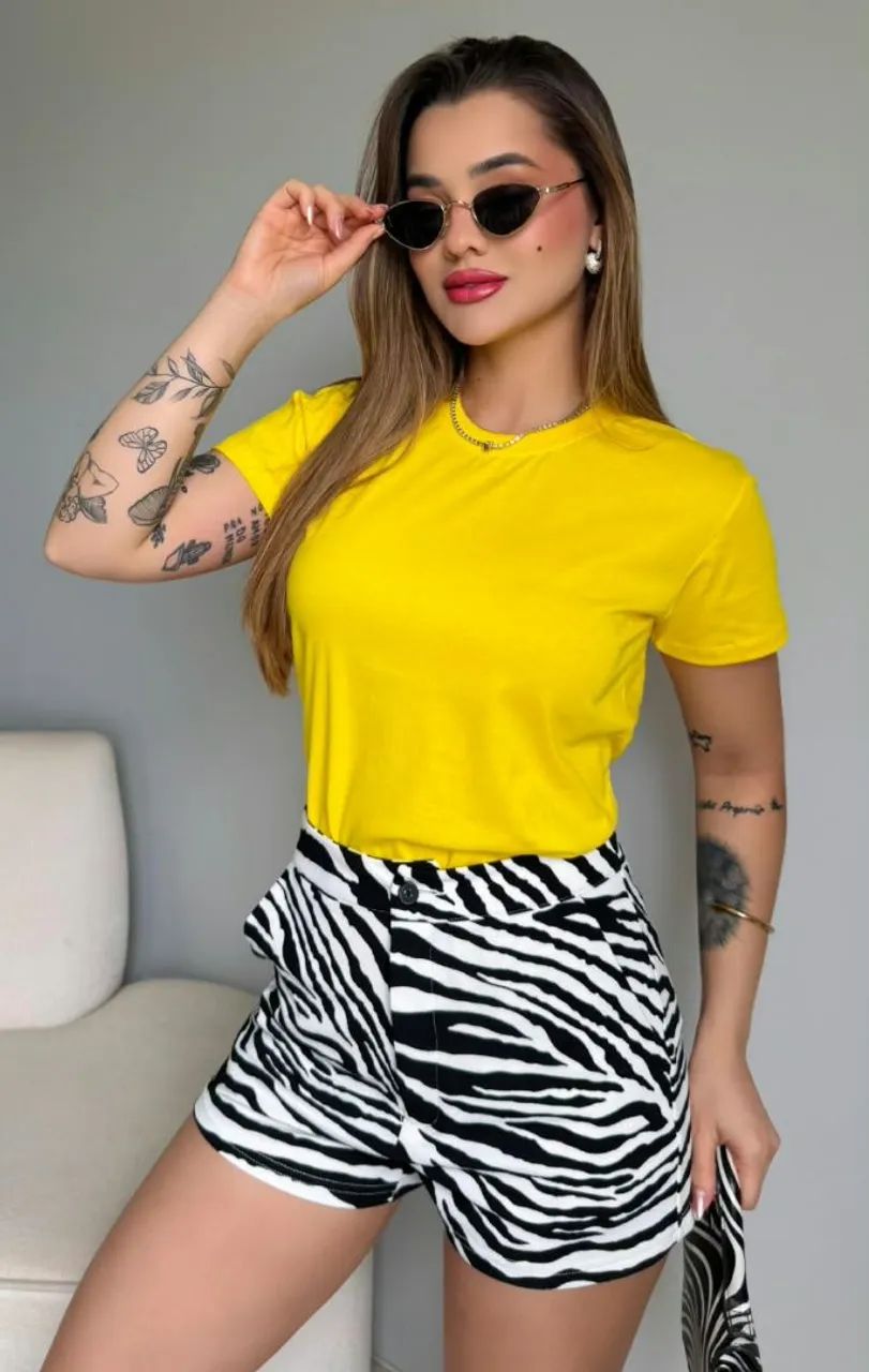 T Shirt Basic sem Estampa Feminina - Foto 4