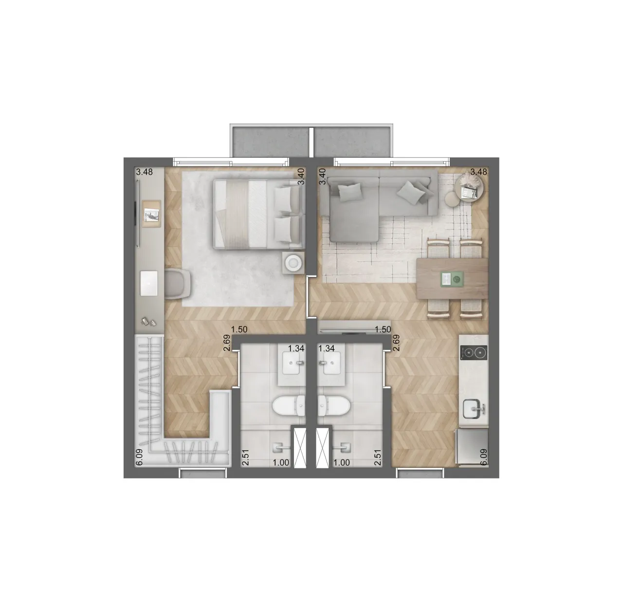PLANTA 26m²