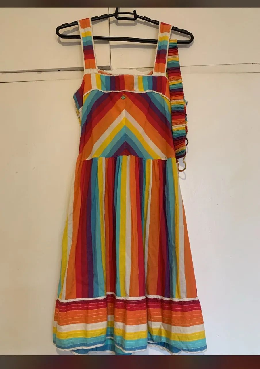 Vestido farm arco íris com cinto G - Foto 2