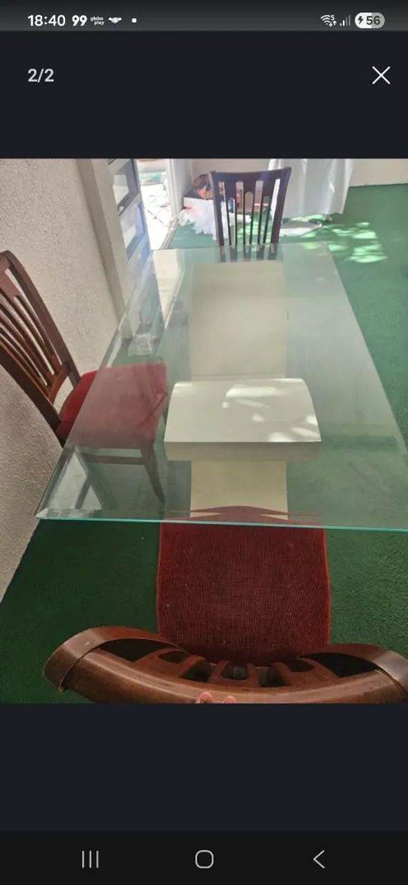 Mesa de vidro 6 lugares