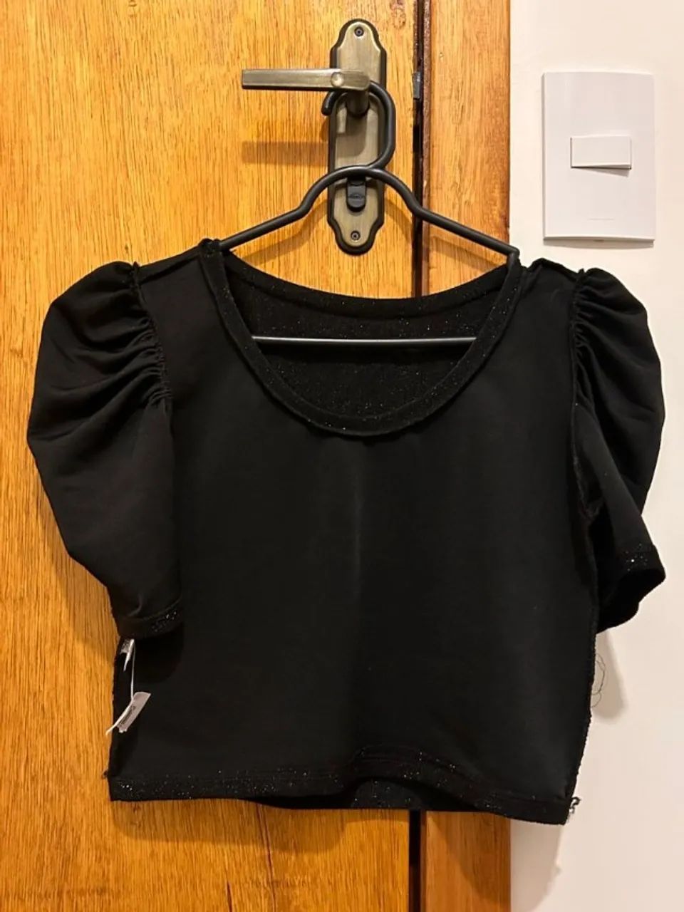 Cropped Feminino Preto com Brilho - Foto 5