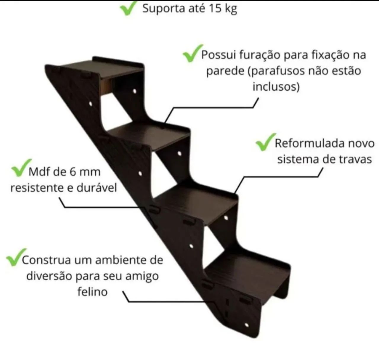 Escada de madeira para gatos