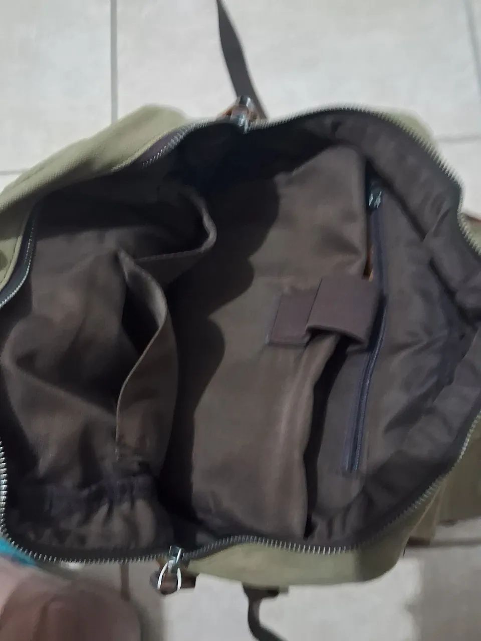 Mochila lona e couro - Foto 5