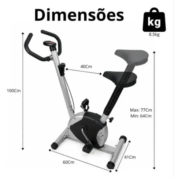 Bicicleta Ergométrica Vertical Preta E Cinza Residencial (Usado) - Foto 2
