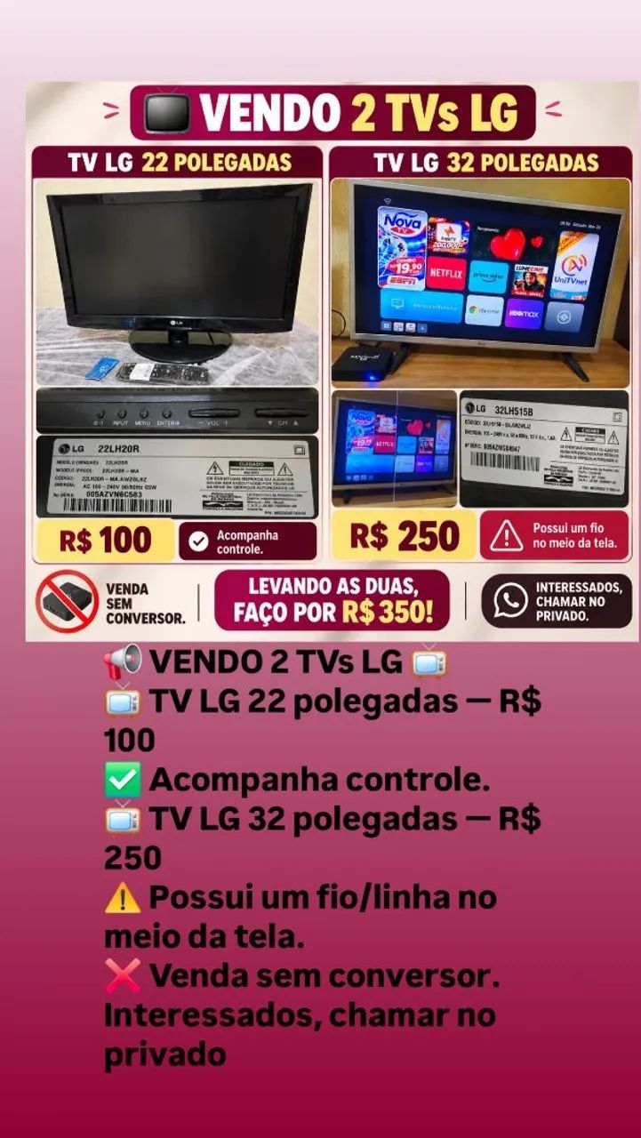 Vendo tvs 