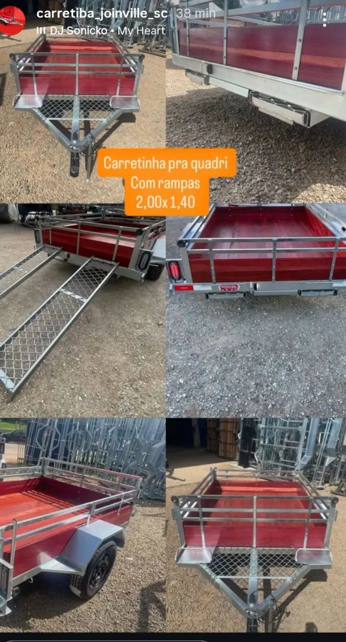 Carretinha pra quadriciclo com rampa 