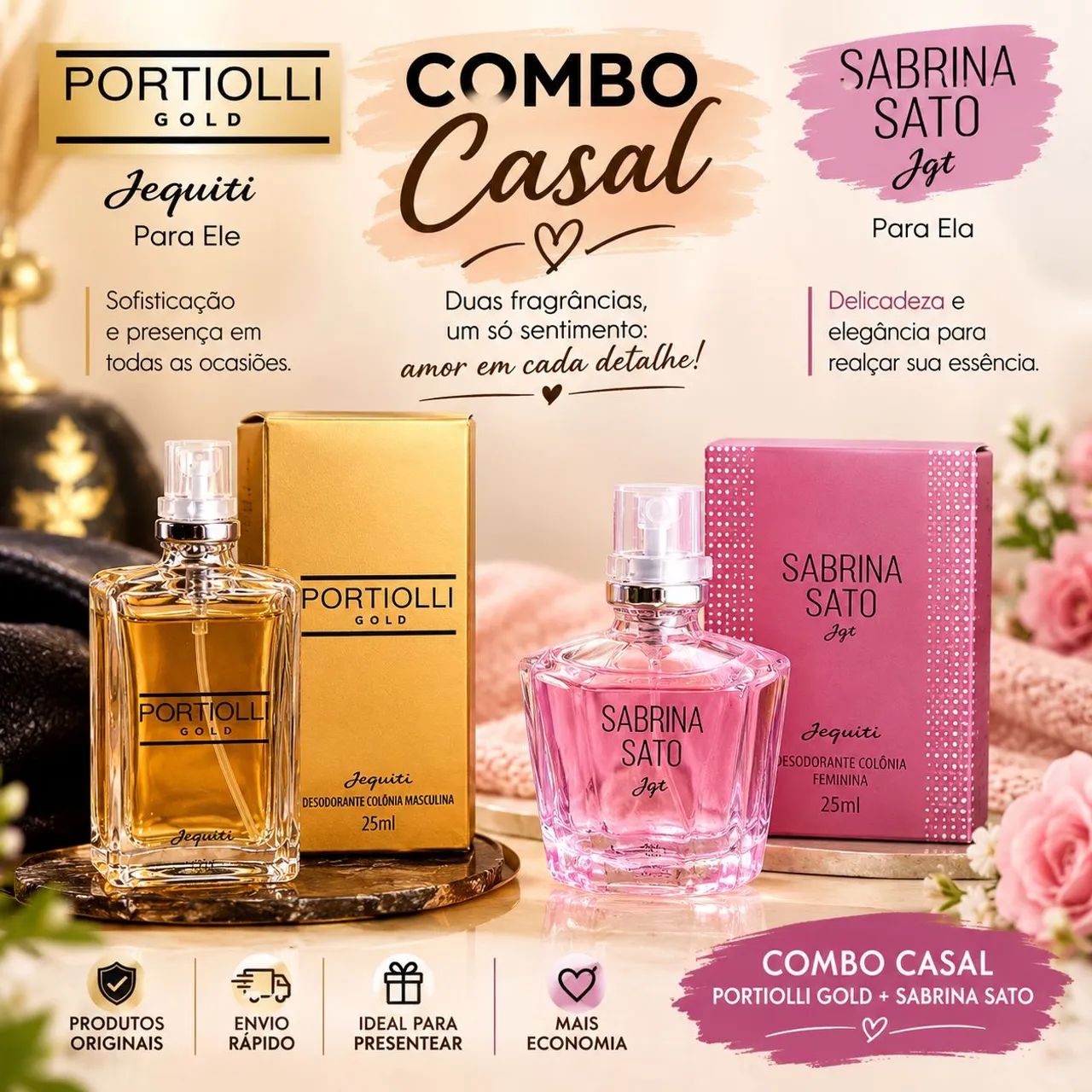 Combo Colônia Casal Miniatura 25 ML  - Foto 4