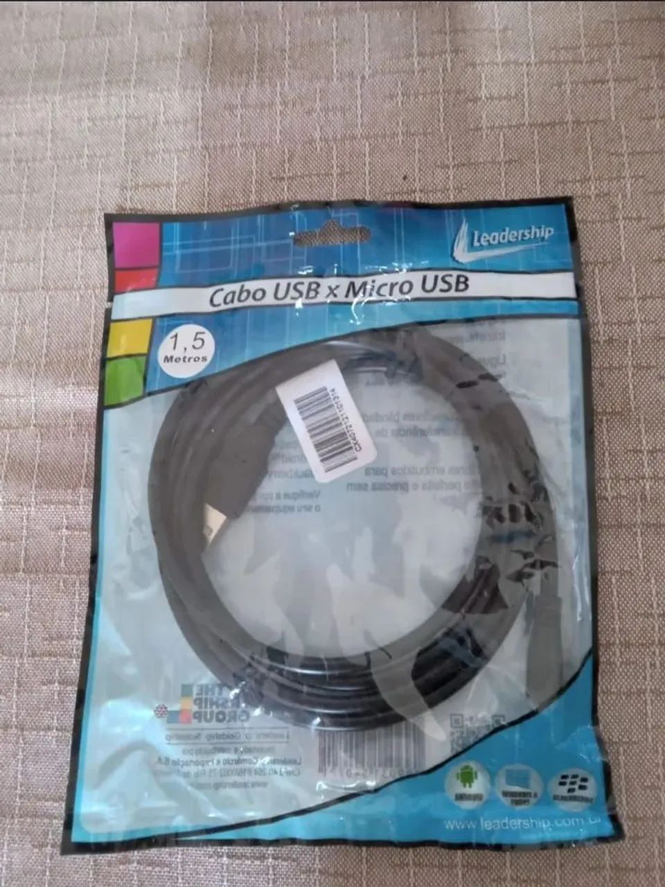 CABO USB X MICRO USB 1,5 METROS NOVO - LEADERSHIP 