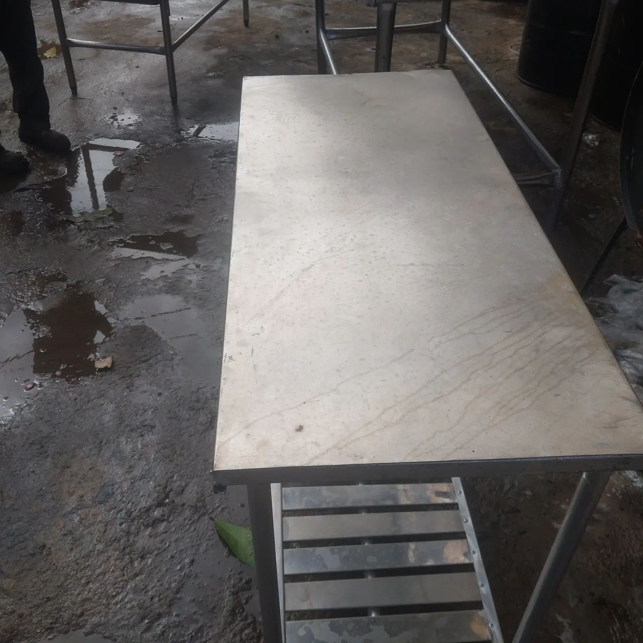 Mesa de inox com paneleiro de 1mx44cm - Foto 3