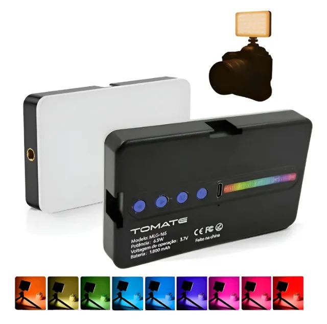 Luz De Preenchimento Portátil Para Celular Camera Rgb 6.5w - Foto 2