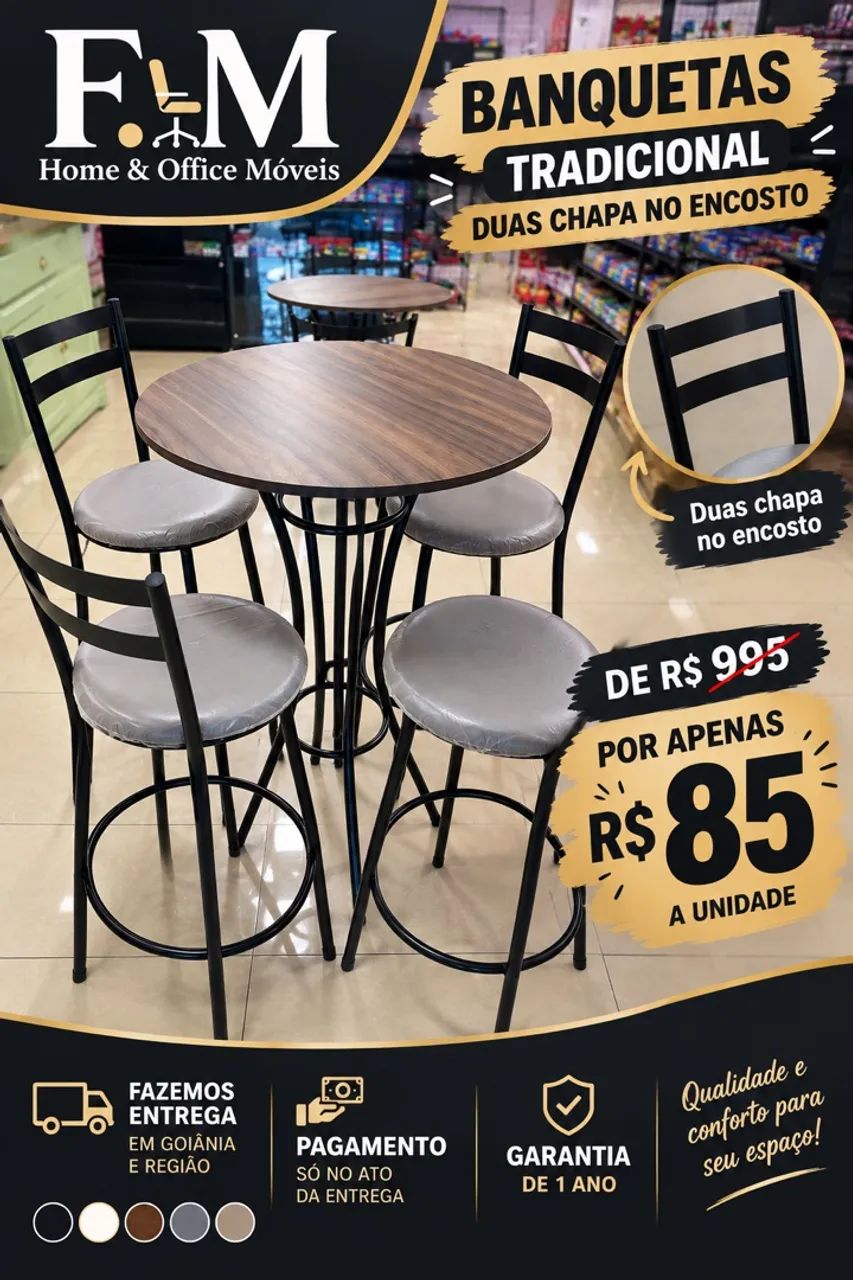     ? BANQUETAS BANQUETAS E MESAS COM PREÇO IMPERDÍVEL!