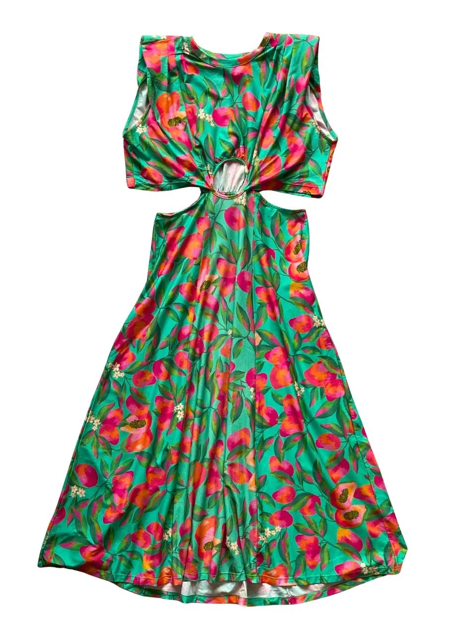 Vestido Farm longo papaya 