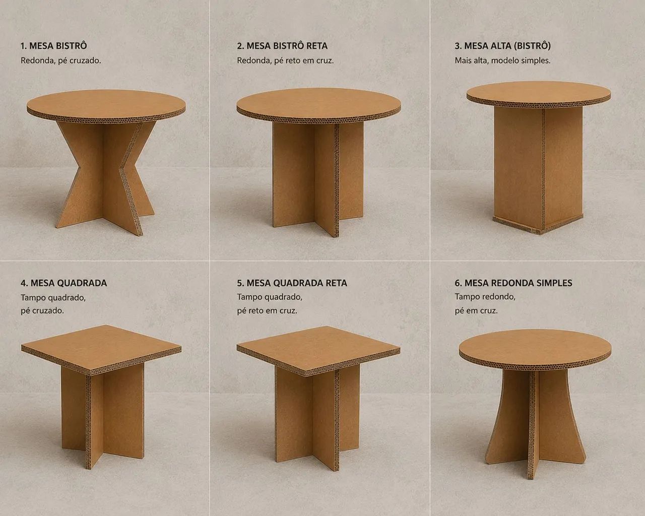 Mesa de Papelão Artesanal - Foto 2