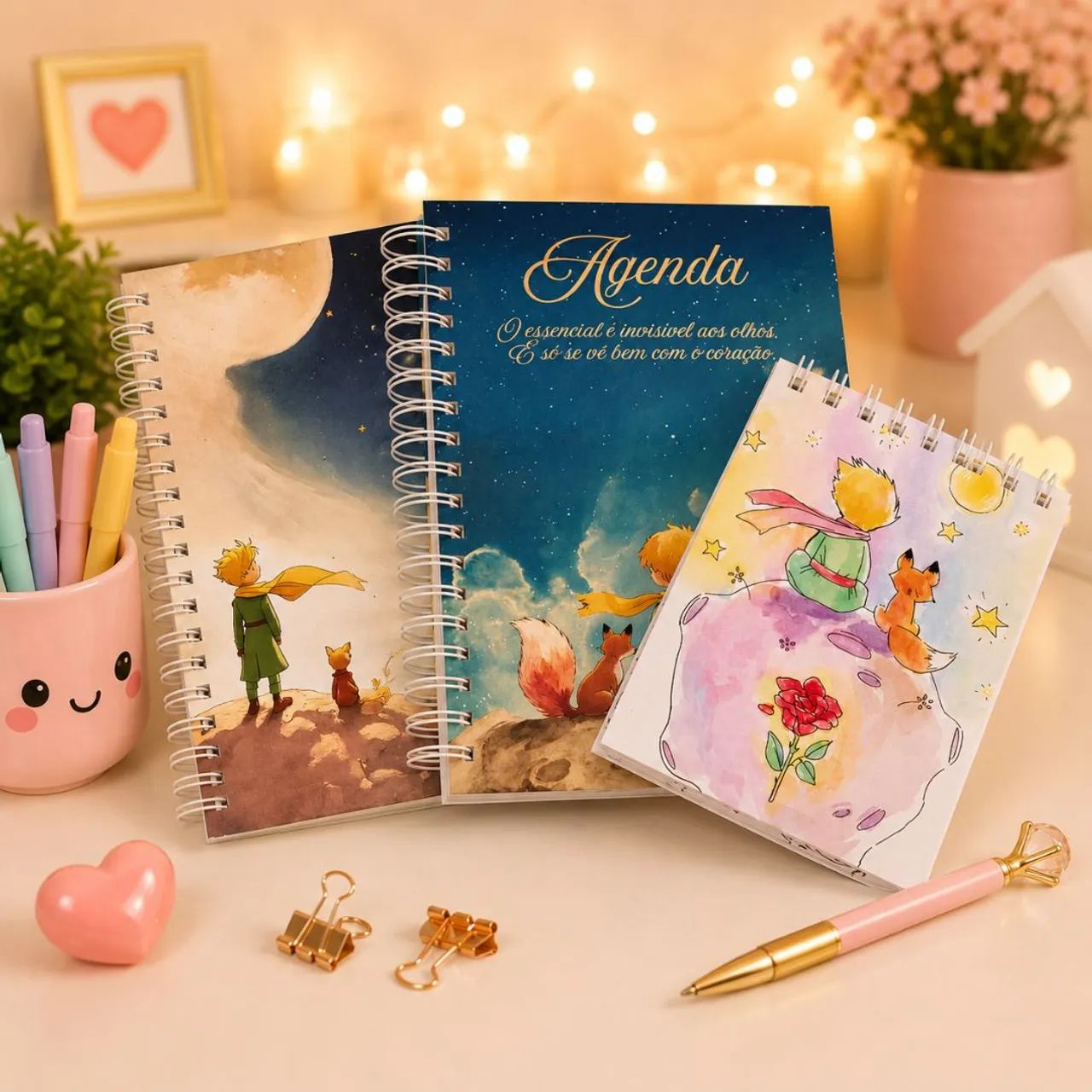 Kit Agenda Caderno E Bloco De Anotações