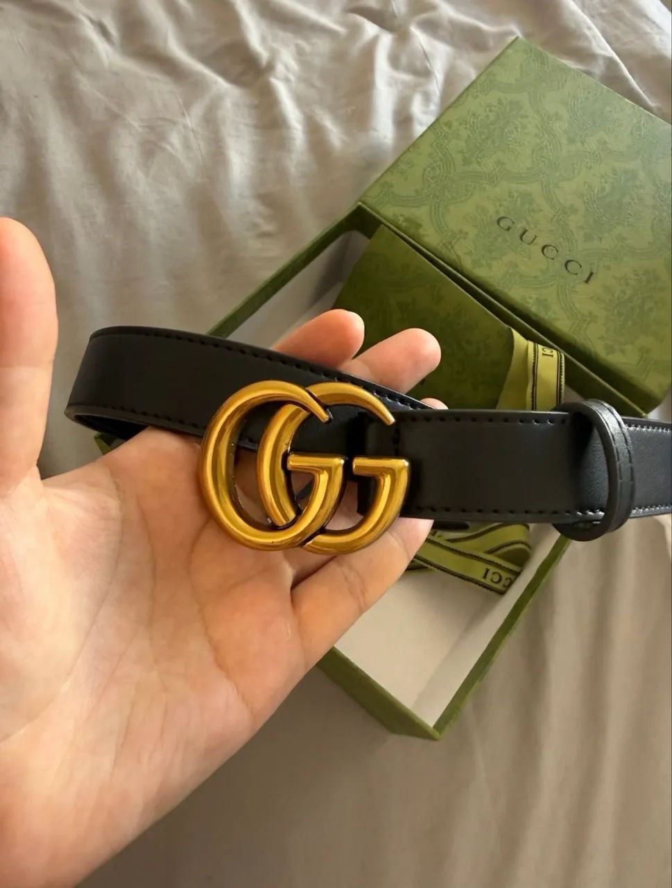 Cinto Gucci gg marmont preto 110cm - Foto 4