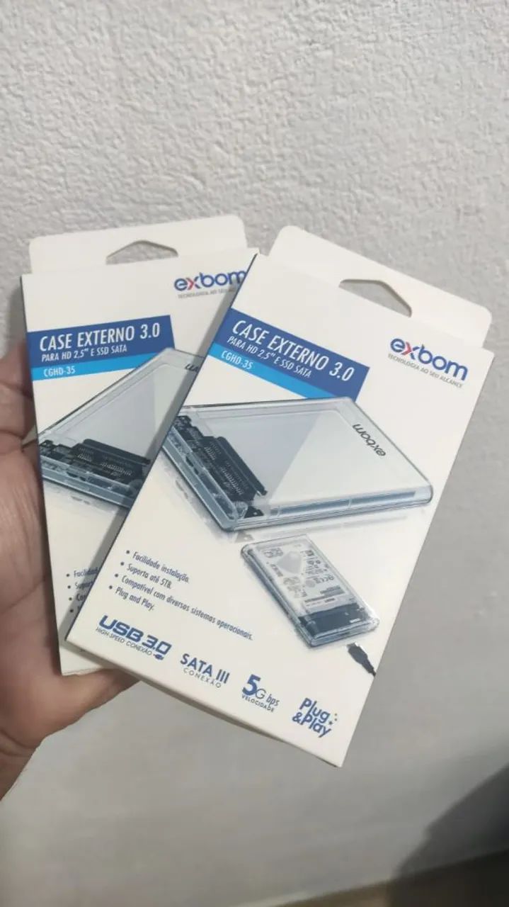 Case fonte SSD HD externo 3.0 completo 