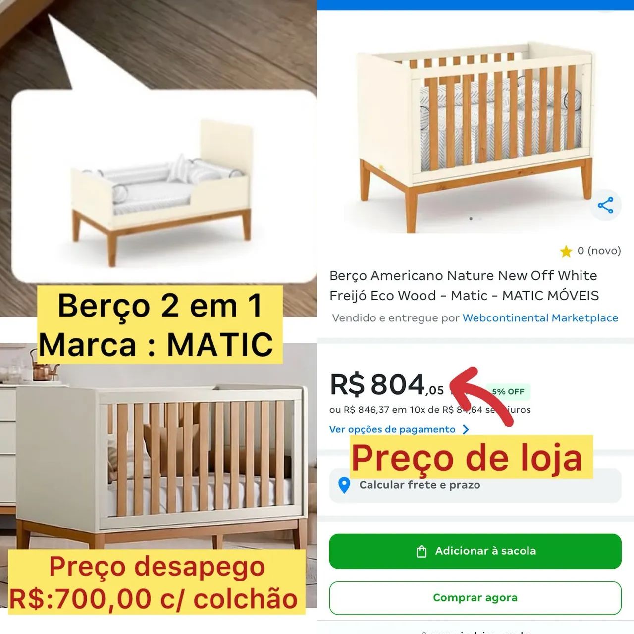 Cômoda, berço e cadeira de amamentação  - Foto 3