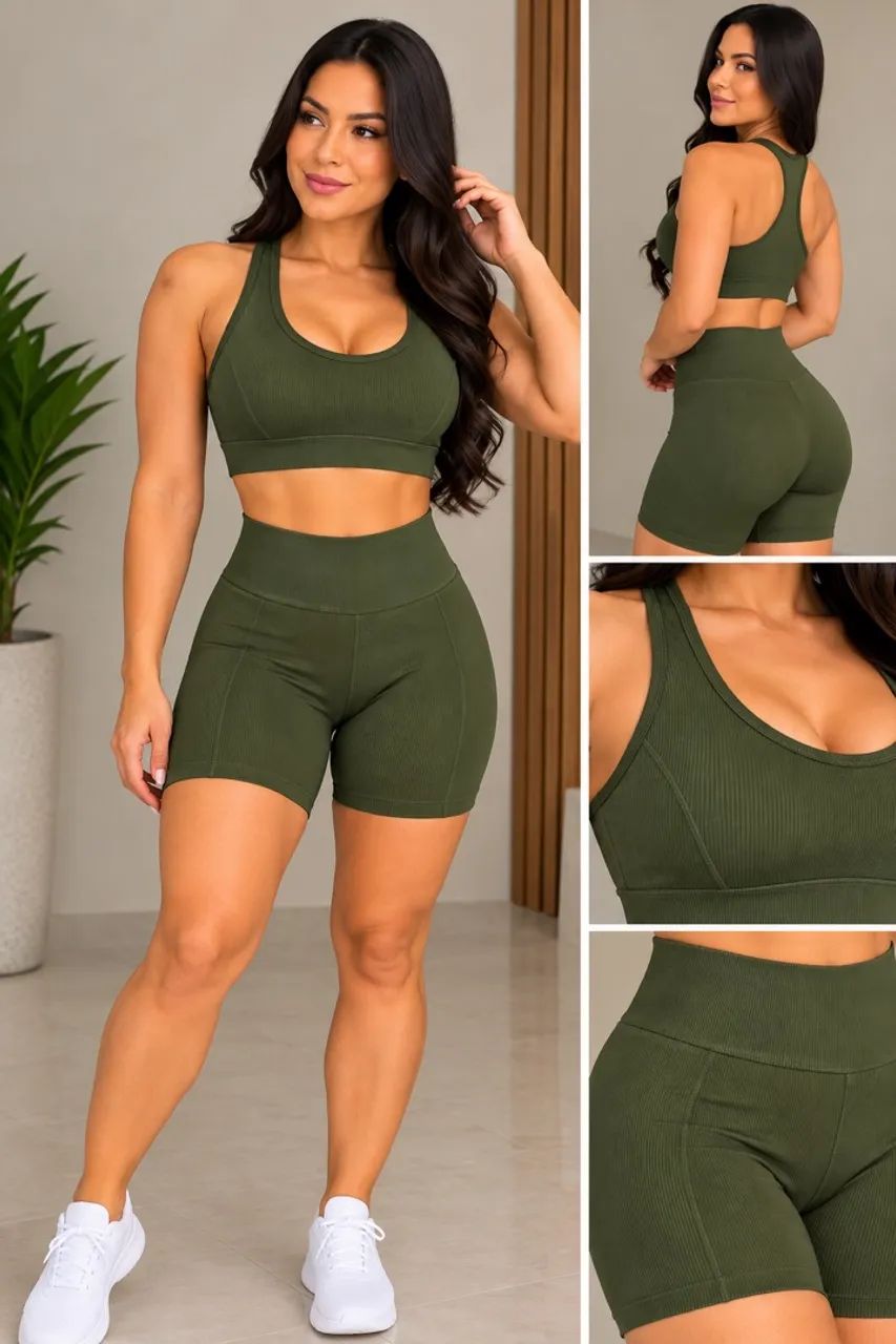 Conjunto Short e Top Canelado