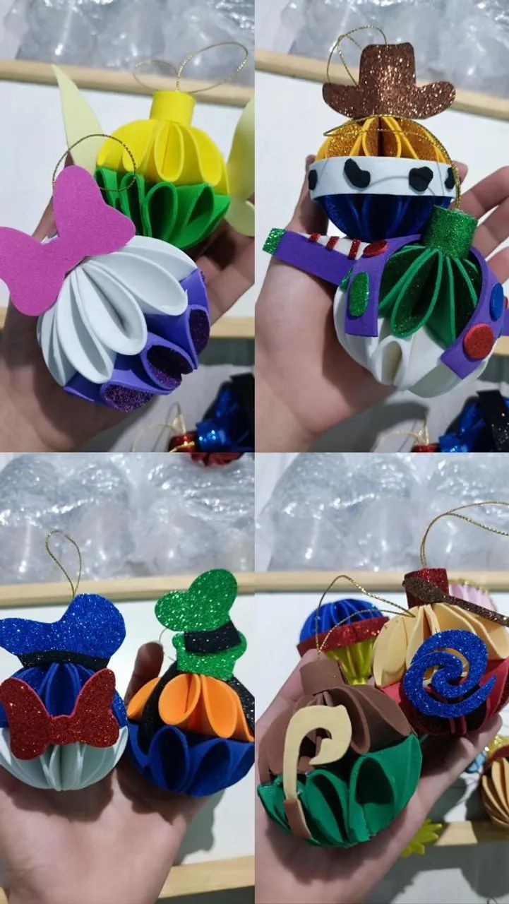 Bolinhas de natal em EVA temáticas da Disney  - Foto 3