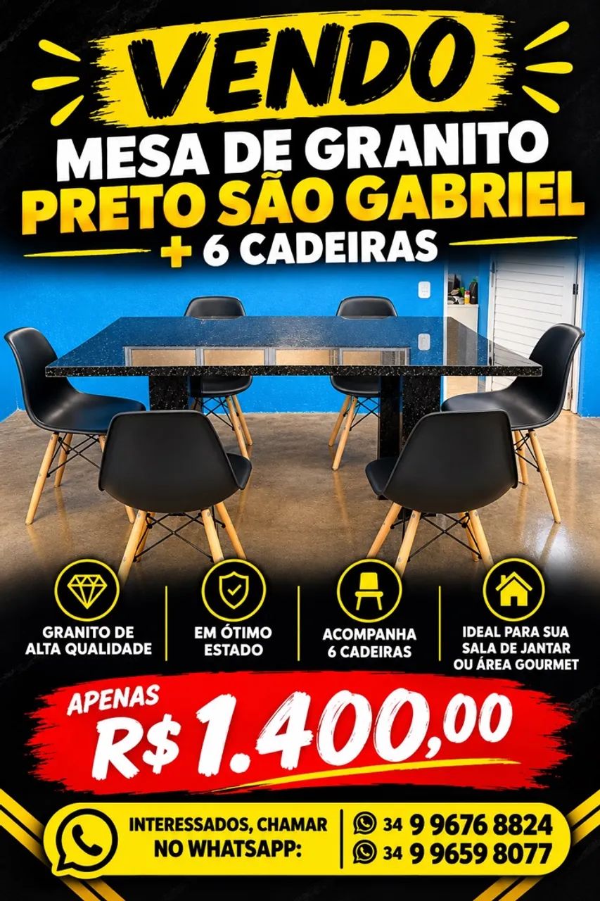 Mesa com 6 cadeiras 