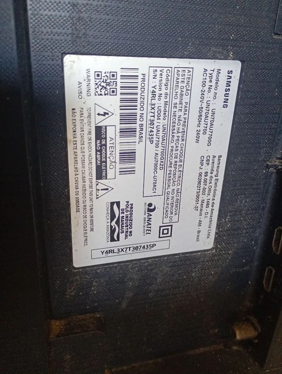 TV Samsung 70 polegadas, modelo :AU7700 Smart TV 4K UN70AU770G - Foto 2