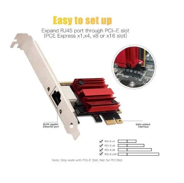 Placa de Rede 2.5g  Pci-e Rj45 2500Mbps Fenvi - Foto 2