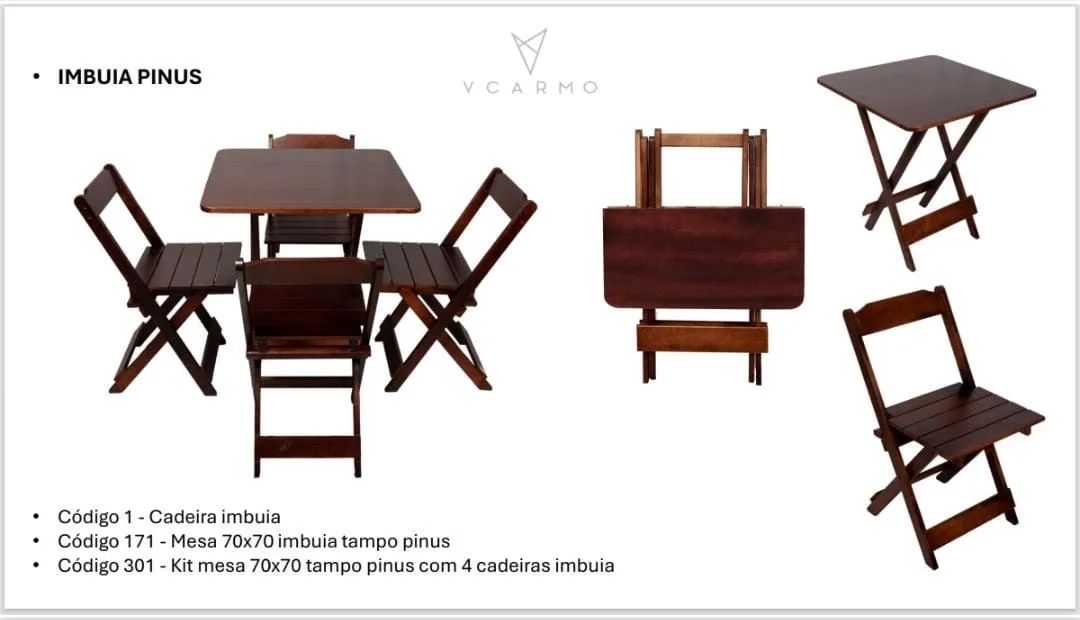 Jogo de mesa com 4 cadeiras 