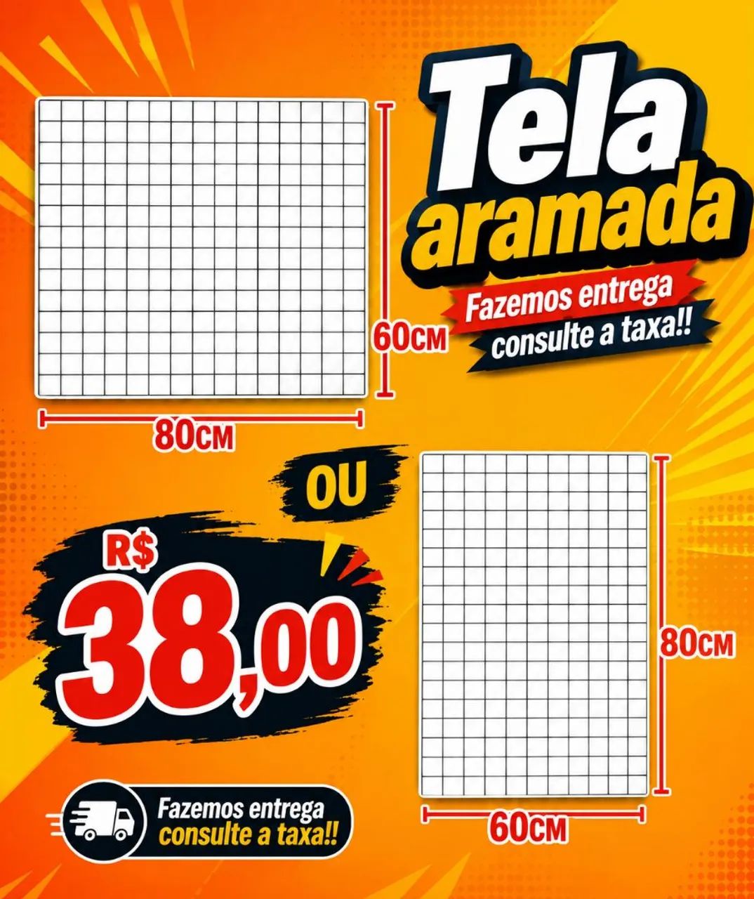 Tela aramada R$38,00 