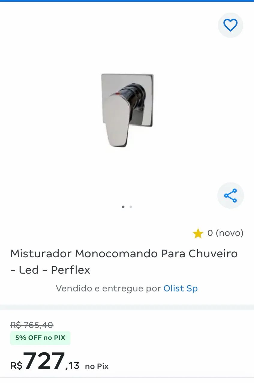 misturador monocomando para chuveiro - led - perflex - Foto 5